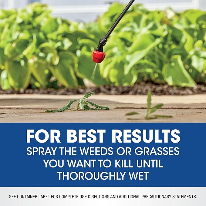 Roundup Weed & Grass Killer₄ Concentrate, Use in and Around Flower Beds, Walkways and Other Areas of Your Yard, 1 gal.