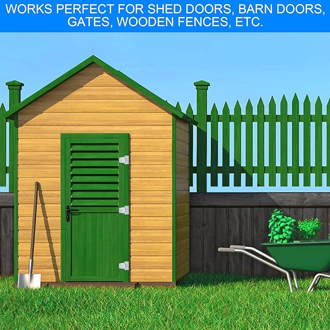 Heavy Duty Gate Hinges 3.5 inch 6 Pack Extra Thick Industrial T Hinges Barn Door Shed Door Hinges for Large Wooden Gates Wood Fence Outdoor - Zinc Iron Finish (Screws Included)