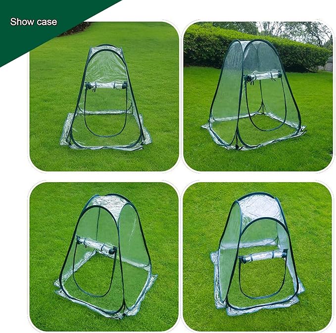 porayhut Pop Up Greenhouse Cover Flower House Mini Gardening Plant Flower Sunshine Room Room,Backyard PVC Greenhouse Cover for Cold Frost Protector Gardening Plants