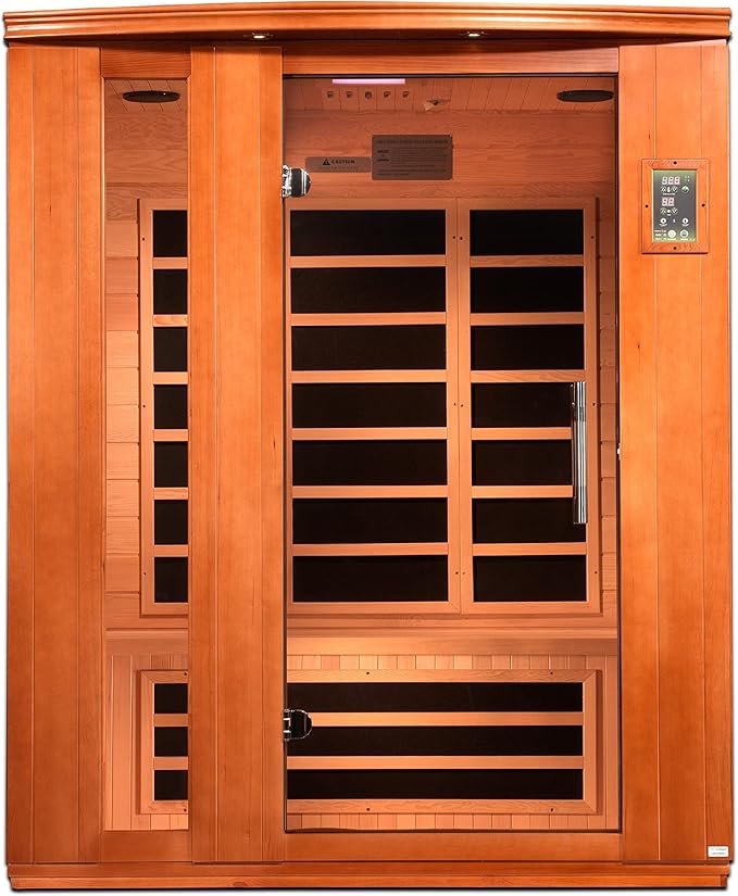 Dynamic Lugano 3-Person Low EMF (Under 8MG) FAR Infrared Sauna (Canadian Hemlock)
