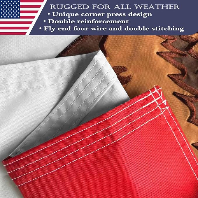Double Sided Embroidery Californian State Flag 3x5 Outdoor Made In USA Heavy Duty 340D Great Nylon Californian CA Flags Banners with 2 Brass Grommets