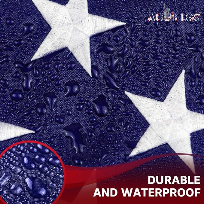 American Flag 4x6 Ft for Outside, Heavy Duty Nylon US Flag for High Wind, Durable Embroidered Stars, Sewn Stripes, Brass Grommets, Fade Resistant Waterproof USA Flags