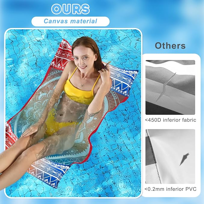 Pool Float Chair 2 Pack Pool Floats for Adults, 4-in-1 Multi-Purpose Pool Floaties Toys Swimming Pool Floats (Yellow&Green)