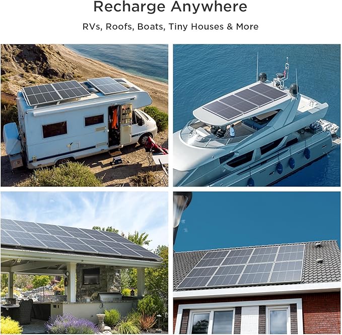 N-Type 16BB Bifacial Solar Panel 200 Watt,12V 200W Monocrystalline Solar Panel, 25% High Efficiency PV Module, for Van RV Trailer Marine Rooftop Home Power Station Off Grid (1 Pack Silver)