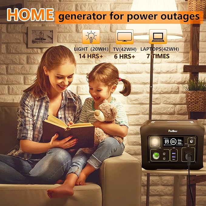 Portable Power Station 300W(Peak 500W),288Wh (90,000mAh) Solar Generator with 110V Pure Sine Wave AC Outlet,lifepo4 Battery Portable Power Bank for Outdoor Camping, Traveling,and Emergencies