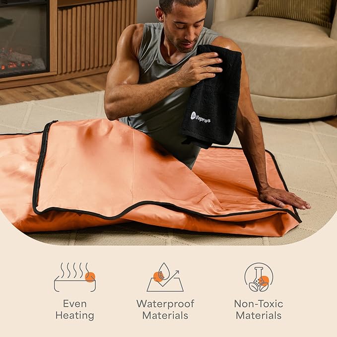 LifePro RejuvaWrap Far Infrared Sauna Blanket for Detox & Relaxation – Available in 5 Colors & 3 Models – Portable Sauna Blanket Infrared for Muscle Relief, Circulation & Recovery – 9 Heat Levels