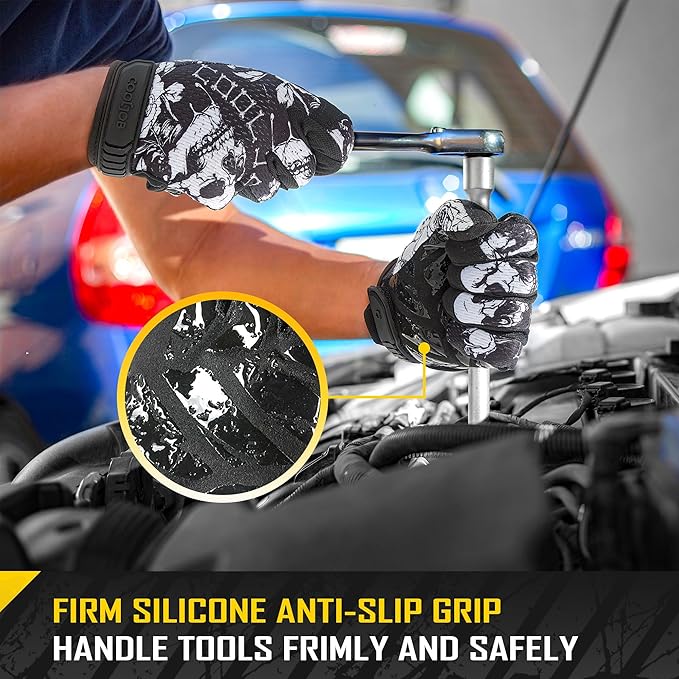 COOLJOB Touchscreen Utility Mechanic Safety Work Gloves For Men with Grip, Breathable, Ultra-Soft, Lightweight，S-XL