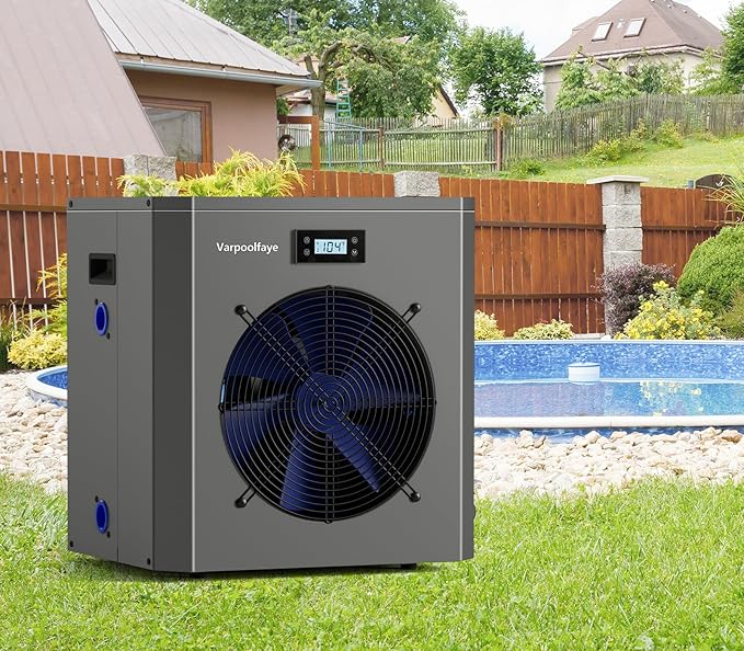 16000BTU Above Ground Pool Heat Pump for 5000 Gallon Pools, WiFi Smart Control, Titanium Heat Exchanger, 110V-120V/60Hz Efficient Heating