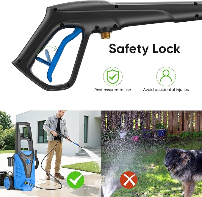 DUMOS Electric Pressure Washer, High Pressure Cleaning Machine with Foam Cannon, 2.0 GPM Power Washer with 5 Quick Connect Nozzles for Fences Decks Patios