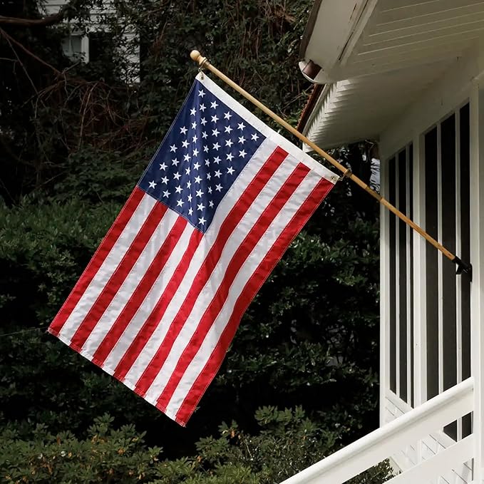 Allegiance Flag Supply Pre-Assembled American Flag Set | American-Sourced Nylon Fabric, Embroidered Stars, Hand-Stitched | Proudly Made in USA (3' x 5')