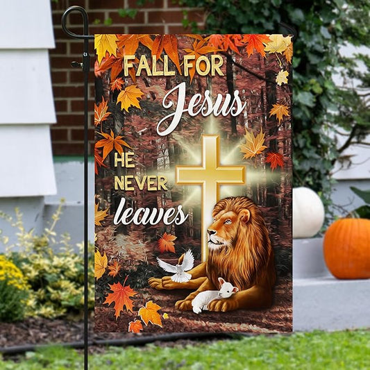 FLAGWIX Christian Fall Garden Flag - Lion of Judah Garden Flags for Outside 11.5" x 17.5" - Christian Gifts for Women Faith, Fall Decorations for Home, Thanksgiving Decorations for Home Decor