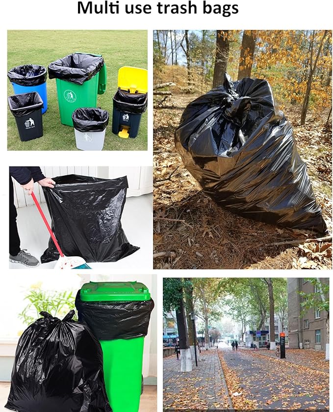 45 Gallon Trash Bags 1.8 Mil -39.3''x47.2'' Pack of 50 Thick Large Heavy Duty Multi-Use Garbage Bags Extra Large Strong Trash Can Liners for Office, Picnic,Kitchen, Bulk Bags (45 Gallon 50 Count)
