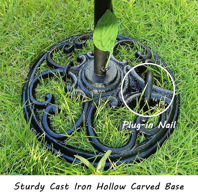 Cast Iron Gazing Globe Stand, 24.5" Gazing Ball Stand for 10-12 Inches Garden Gazing Globes, Metal Display Gazing Ball Holder for Indoor Outdoor, Easy Assembly, Black