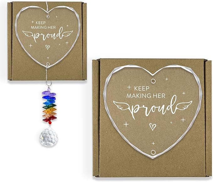 Memorial Suncatcher - Sympathy Gift for Loss of Mother - Crystal Rainbow Maker - Bereavement Keepsake - Hanging Crystal Decor - Loss of Mom - Daily Remembrance