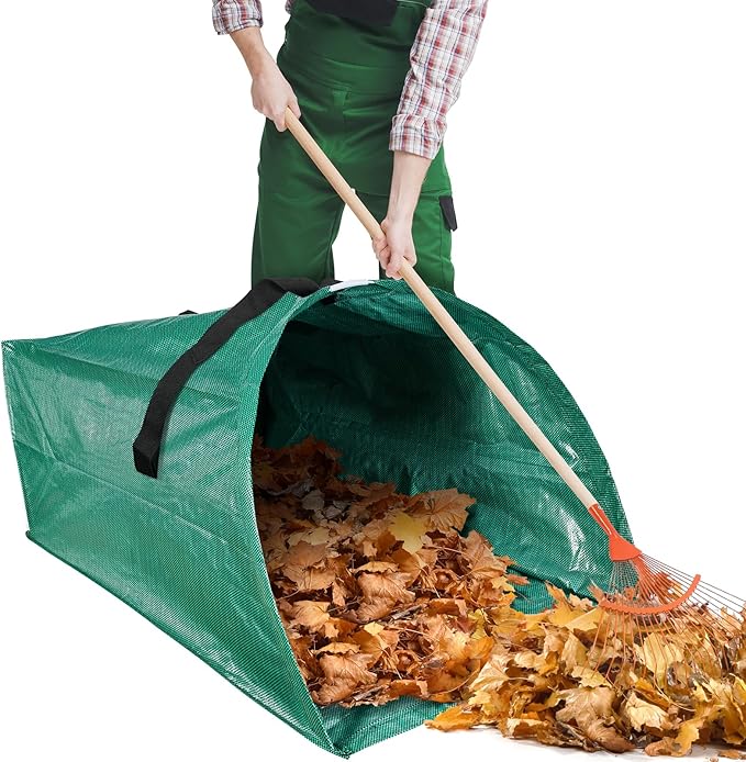 60 Gallon Leaf Collector,Collapsible Lawn & Leaf Bag,Heavy Leaves Pick up Tool Reusable Yard Waste Bags,Large Yard Dustpan Type Garden Bag for Leaves,Debris,Grass,Clippings,Lawn Trash
