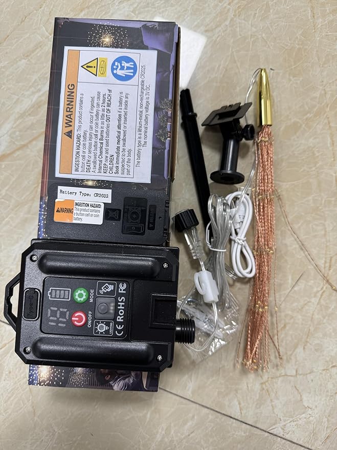 2 Pack Starburst Sphere Lights with Remote Control,200 LED Firework Light, 8 Modes Dimmable Waterproof Copper Wire Hanging Fairy Light for Patio Parties Christmas (Solar Powered)