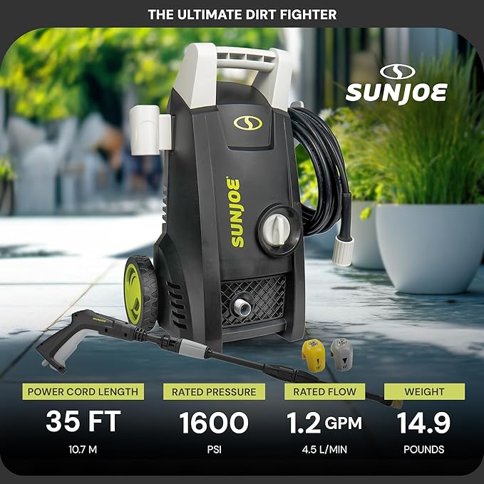 Sun Joe SPX1000 11.5-Amp Electric Pressure Washer, Green