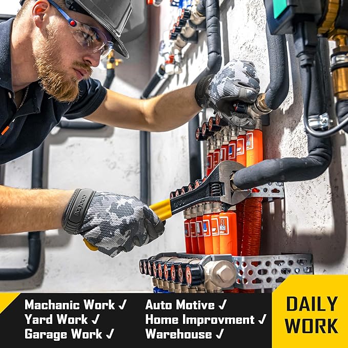 COOLJOB Touchscreen Utility Mechanic Safety Work Gloves For Men with Grip, Breathable, Ultra-Soft, Lightweight，S-XL