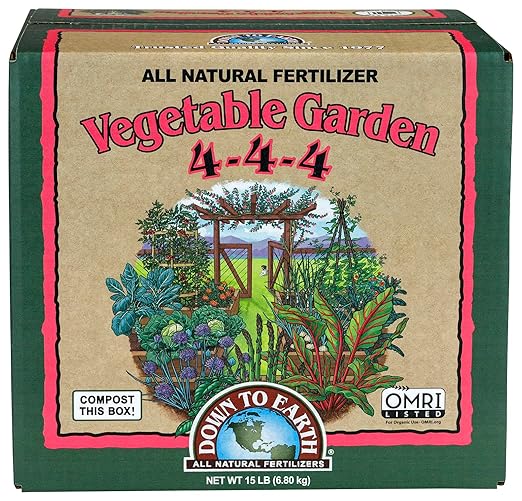 Down To Earth All Natural Fertilizers Organic Vegetable Garden Mix 4-4-4, 15 lb