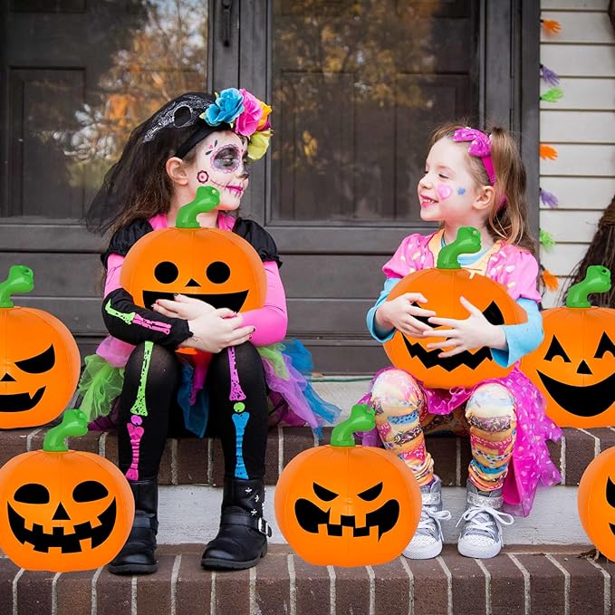 12 Pcs Inflatable Pumpkins Hanging Halloween Decorations Outdoor Indoor Party Decorations
