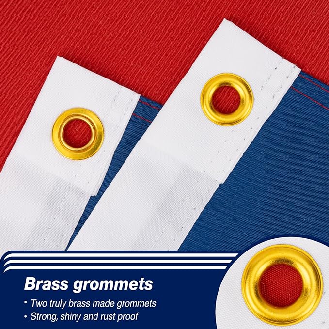 France French Flag 3x5 ft Outdoor, Double Sided 3 Ply Heavy Duty National Flag for FR, 100% Quality Polyester French Banner with Brass Grommets 4 Rows Stitches