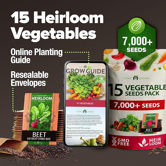 15 Heirloom Vegetable Seeds - Survival Bugout Seeds and Essential Emergency Prepper Gear - Non GMO Vegetable Seeds for Planting Home Garden Pack