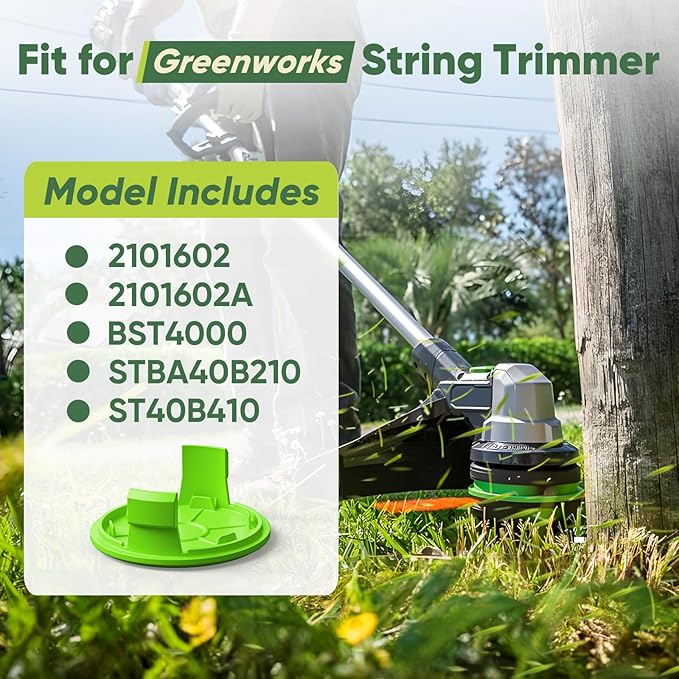 4 Pack String Trimmer Replacement Spool Cap for Greenworks, Weed Wacker String Parts Trimmer Line Cap Covers Compatible with Greenworks Cordless Weed Eater