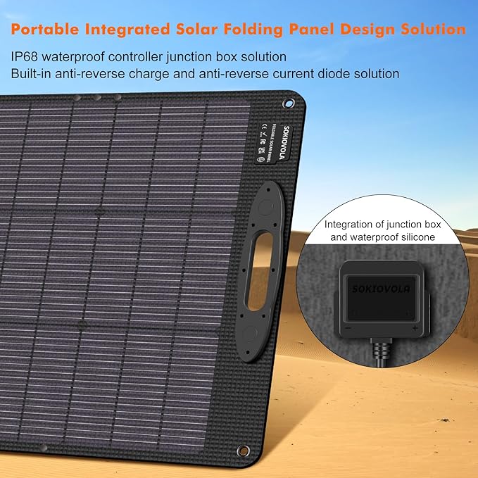 110W 18V Portable Solar Panel Kit,Portable Foldable Solar Panel,NextGen Solar Cell Up to 25% Conversion Rate,ETFE IP68 Waterproof & Dustproof for Power Station Outdoor Camping RV Trip