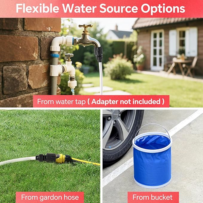 Cordless Pressure Washer, 600PSI Portable Power Washer with 6-in-1 Nozzle & Foam Cannon, 21V Battery Powered Handheld High Pressure Washers Gun for Car, Patio, Home (Hose Adapter is NOT Included)