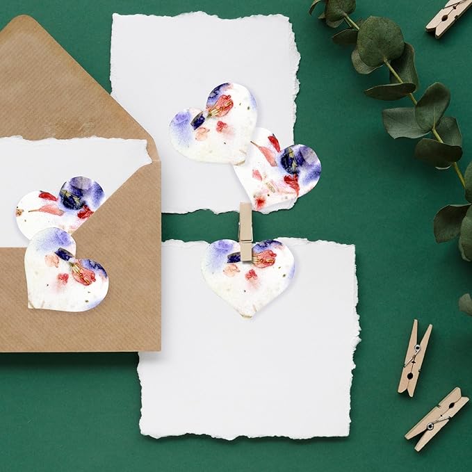 50 pcs Small Pink and Purple Hearts – Plantable Seed Paper for Weddings, Gifts, and Life Events (#56s)