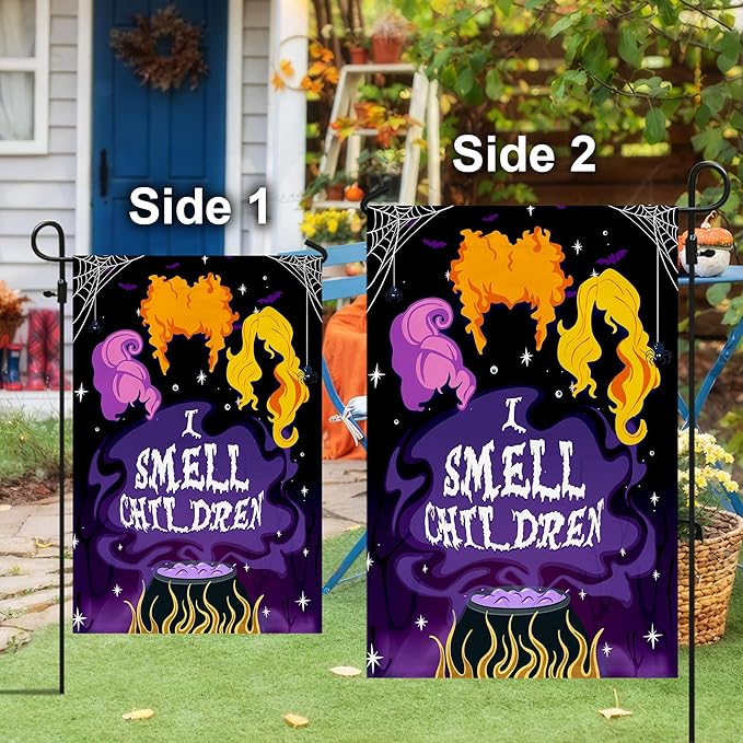 FLAGWIX Halloween Garden Flag - I Smell Children Garden Flags for Outside 11.5" x 17.5" - Halloween Decorations Outdoor, Yard Flags, Outside Decorations for Yard, Witchy Gifts for Women Sister Friends