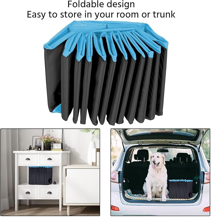 Yaheetech Foldable Dog Pool Collapsible Hard Plastic Dog Swimming Pool Portable Pet Pools Doggie Wading Pool Bath Tub for Puppy Small Medium Large Dogs, 47 x 12 Inches Black