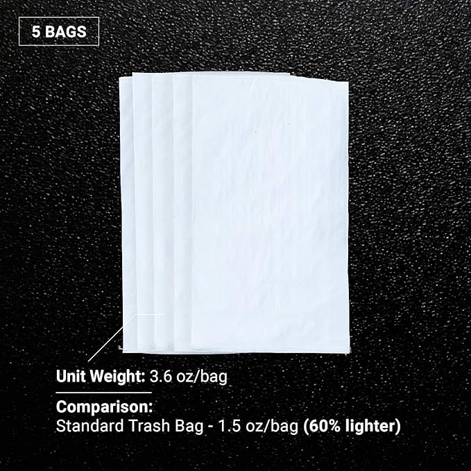 Sandbaggy Large Sandbags - Size: 25" x 40" - Thick Heavy Duty Contractor Bags, Heavy Duty Garbage Bags, Dumpster Bag, Construction Trash Bags, 6 mil (5 Bags)