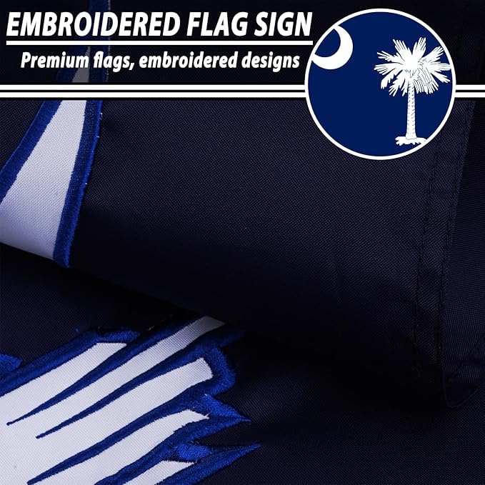 FLAGWIN South Carolina Flag 3x5 FT - Embroidered Polyester South Carolina State Flags with Brass Grommets - Vivid Color and Fade Proof State of SC Flag 3x5 Outdoor