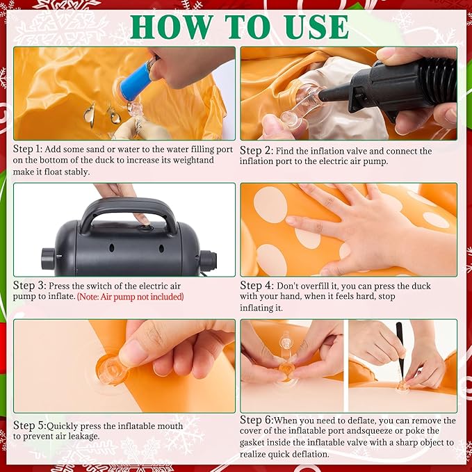 Hungdao 9 Pcs Christmas Golf Cart Parade Decorations Include 1 Pcs 4 Feet Inflatable Giant Reindeer with Bunting Flag Tinsel Garland for Christmas Car Yard Party Decoration