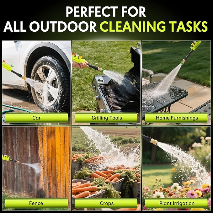 Power washers for Home, Home Cleaning, 4 Quick-Connect Nozzles & Adjustable Soap Tank Washers for Cars, Driveways, Patios, Fences
