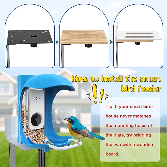 XDW-GIFTS Bird House Pole, 1 Pack 76 Inch Metal Bird Feeder Pole for Outdoor, with 5-Prong Heavy Duty Base for Birdhouse Mounting, Weather Station