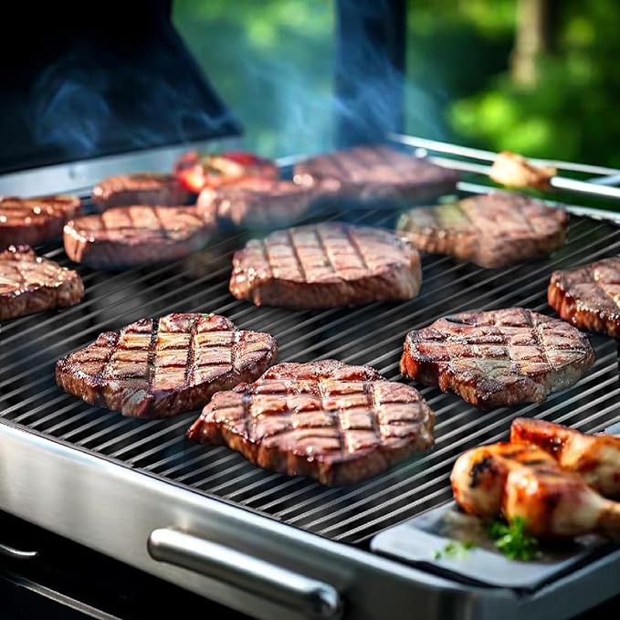 J&HYBBQ 1pcs Premium 7.8mm Stainless Steel Grill Grates – Compatible with Bull Angus, Brahma, Outlaw & More – Non-Stick, BullGrate19-7.8mm0Mbarlpc