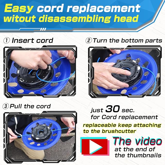 Weed Eater Head Trimmer Head Automatic Mowing Cord Extension AF-5 Hat Hat Size 9.8inch Compatible with General Engine Type and Electric Brush Cutter String Trimmer Replacement Universal