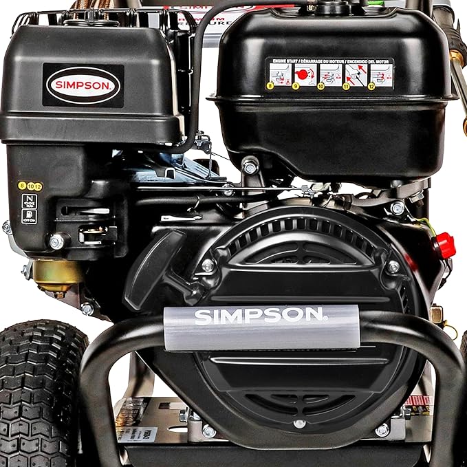 Simpson 4400 PSI Gas Pressure Washer, 4.0 GPM Commercial Power Washer, Cold Water, 50' Hose, PowerShot, 49-State Compliant (PS60843)