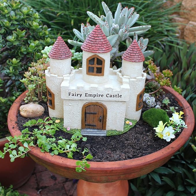 PRETMANNS Fairy Garden House – Large Fairy House for Outside – 9” High with Door That Opens – Sturdy Fairy Garden Building – Adorable Miniature Garden Accessories Supplies