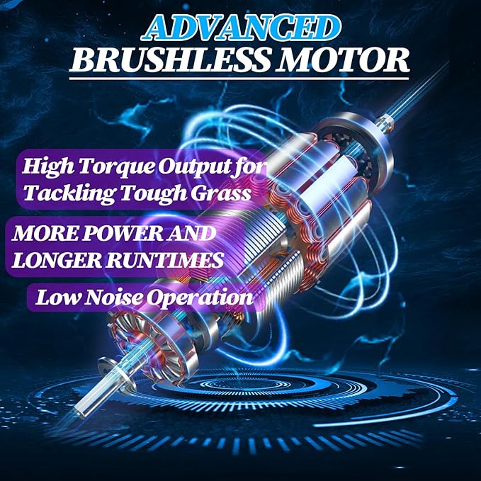 20000 RPM(4.0AhX1) Electric Weed Wacker,Dual-Durable-Line,Metal Blades,Wheel,4-in-1 Cordless Weed Eater+Battery Powered String Trimmer+Edger Lawn Tool+Brush Cutter,Weed Whacker,Weed Trimmer Lawn