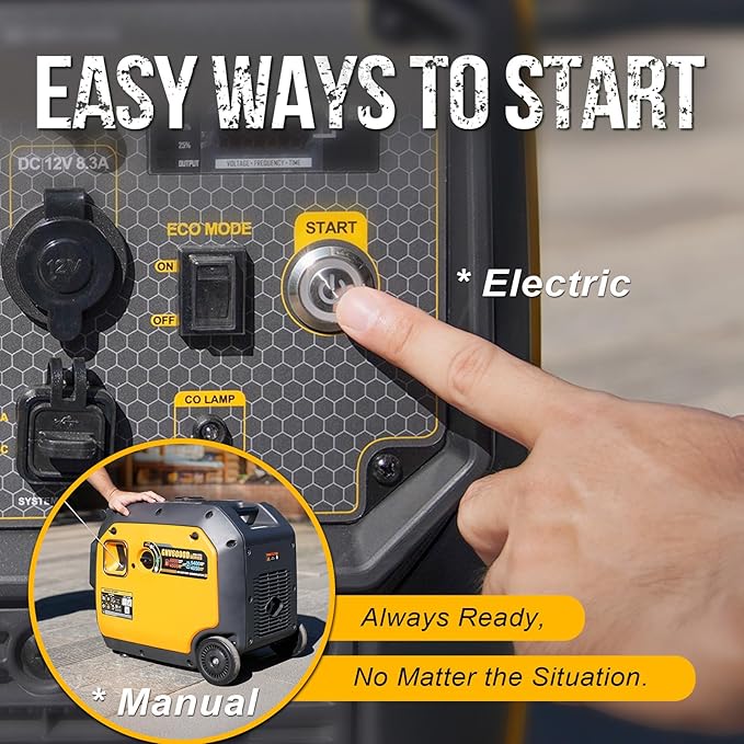 6000W Dual Fuel Inverter Generator, Gas & Propane Powered, RV Ready Electric Start, Super Quiet, 120V/240V with CO Sensor Portable Generator for RV, Camping or Emergency