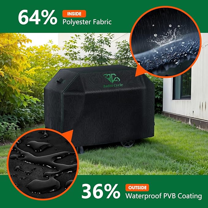 Grill Cover, 52 INCH BBQ Grill Cover for Outdoor Grill, Barbecue Accessories Gas Grill Cover Waterproof, Fade Resistant, UV Resistant, Black