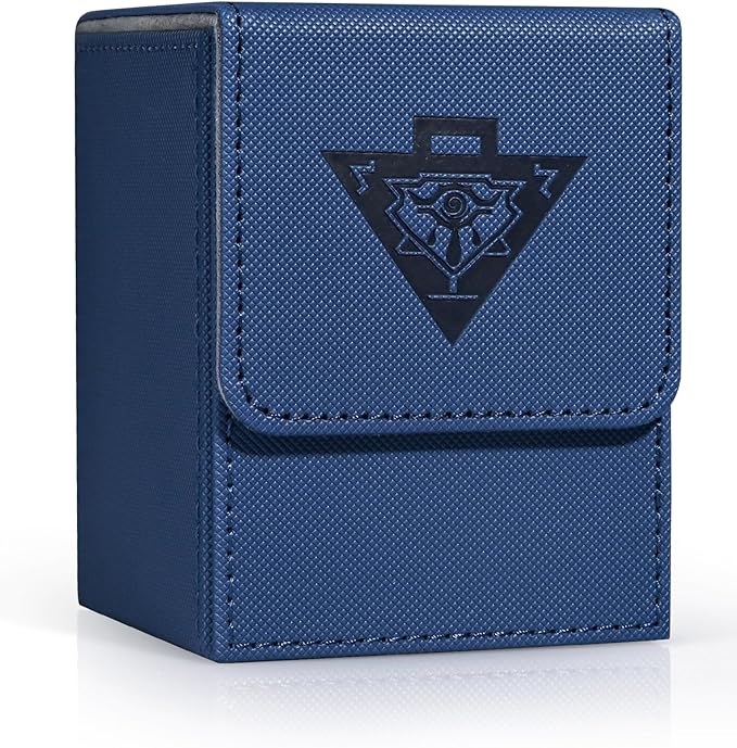 ZLCA Card Deck Box for MTG Yugioh TCG, Storage Case with Dividers Holds 100+ Sleeved Cards, Premium Case Compatible with CCG Trading Cards (Navy, Puzzle)