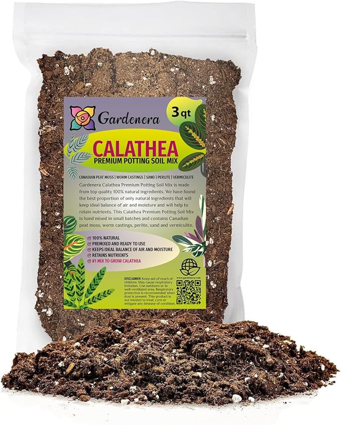 Calathea Plant Potting Mix - Proven Formula for Thriving Calathea - Enhances Patterns and Vigorous Growth - 3 Quart
