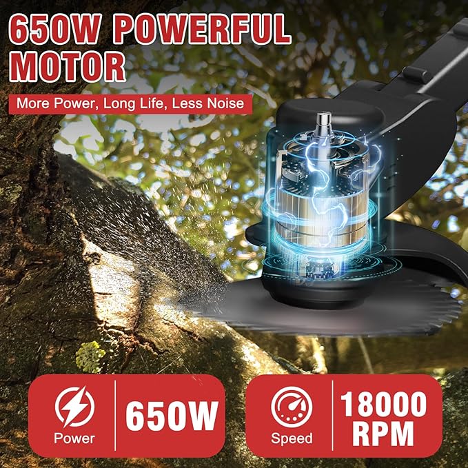 ALSO GO Cordless Weed Wacker, Grass Trimmer Fordable with 2 pcs Batteries & Charger, 3 in 1 Stringless Lightweight Weed Eater/Brush Cutter/Edger/Mower with 3 Types Blade & Wheels for Garden Yard Lawn