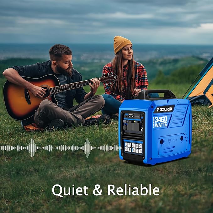 3450-Watt Dual Fuel Inverter Generator for Home Use, 1.6Gallon Large Fuel Tank Up to 8.3 Hours Use, 120V Gas Powered Generator Super Quiet - EPA Compliant