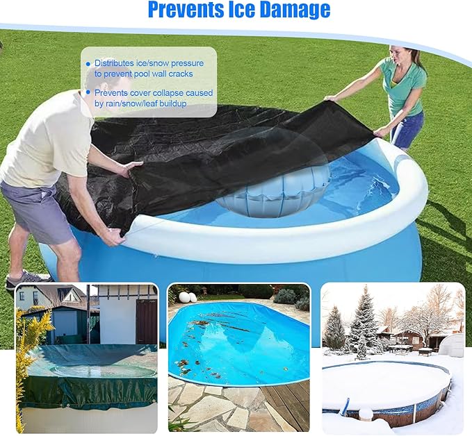 Pool Pillows for Above Ground Pools, 5 x 5 ft Cold-Resistant Swimming Pool Air Pillow, 0.3mm Thick Pool Closing Kit for Winter, Pool Cover Pillow Float Balloon for Winterizing