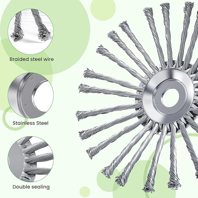 10 Inch Indestructible Trimmer Weed Eater Head，Steel Wire Grass Trimmer Head for Edger Lawn Tool，Trimmer Head Weed Wacker Attachments，String Trimmer Head Weed Eater Ettachment